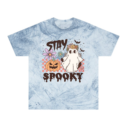 Stay Spooky Retro Groovy Halloween Unisex Color Blast T-Shirt Gifts for Him Gifts for Her