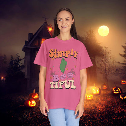 Simply Bootiful Retro Groovy Halloween Unisex Garment-Dyed T-shirt Gifts for Her Gifts for him