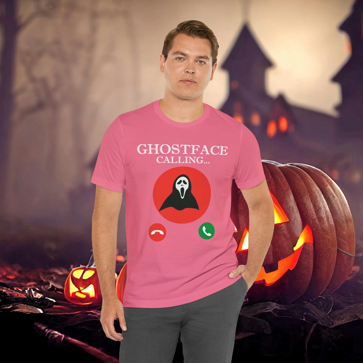 Ghost Face is Calling Halloween Unisex Jersey Short Sleeve Tee Gifts For her Gifts for Him