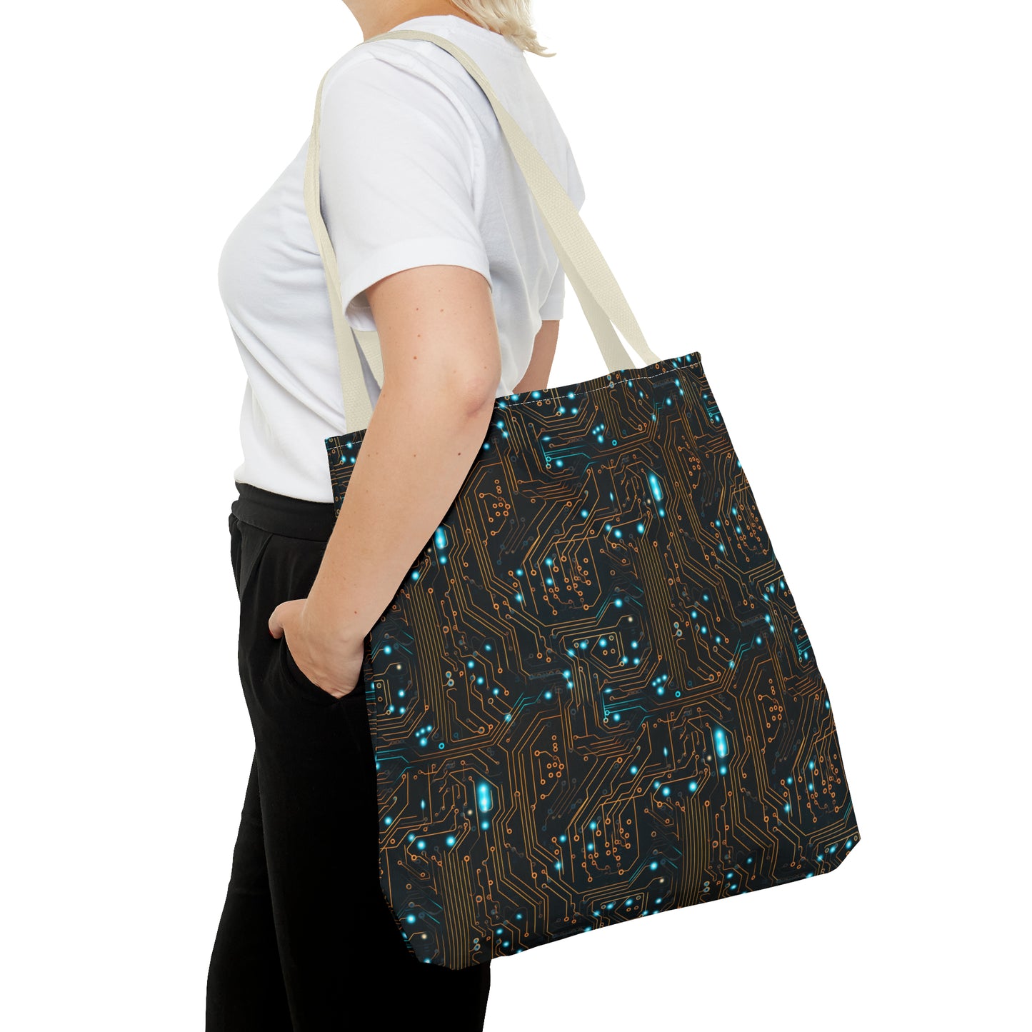 Golden Circuit Board AOP Tote Bag