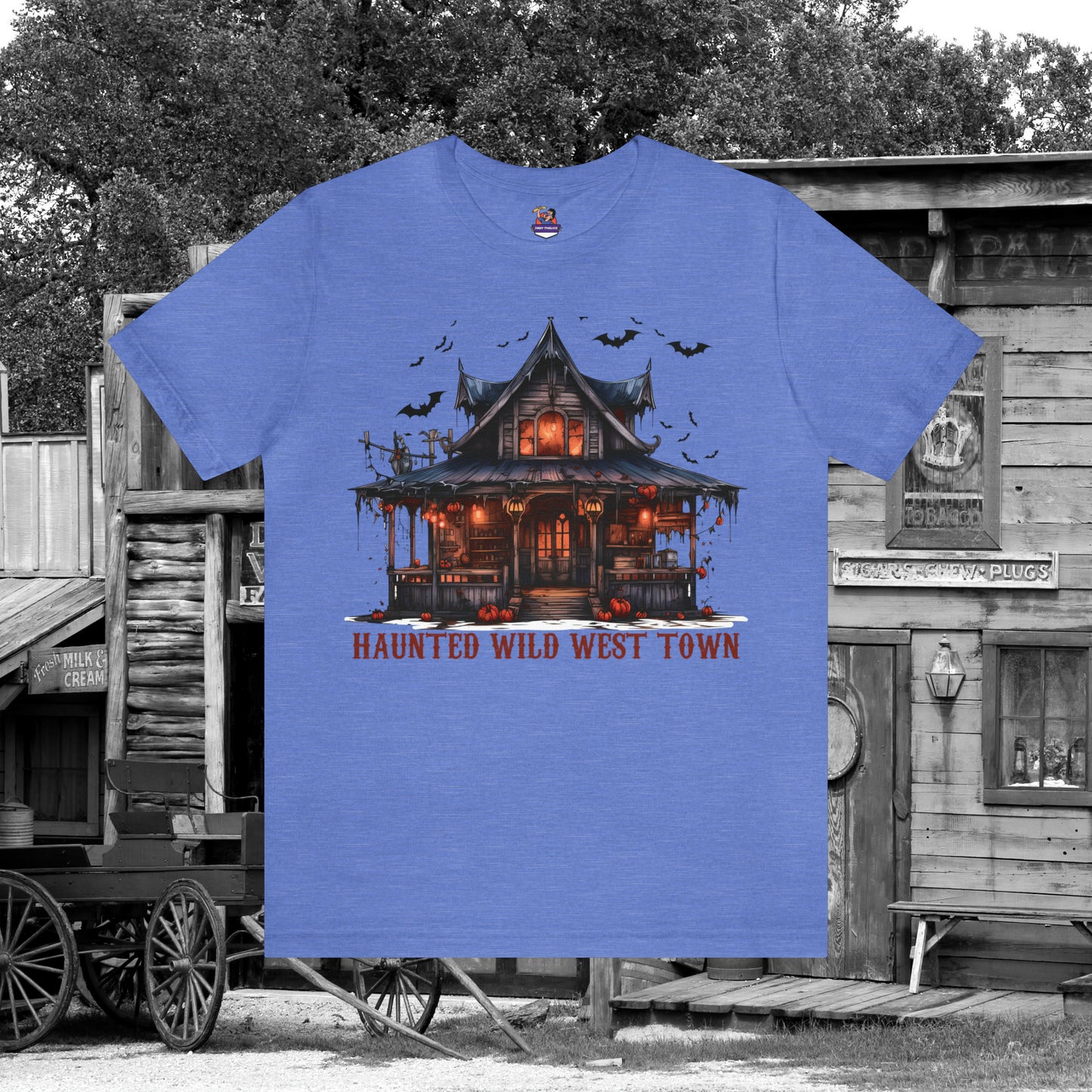 Haunted Wild West Town Halloween Western Unisex Jersey Short Sleeve Tee Gifts for Him Gifts For Her