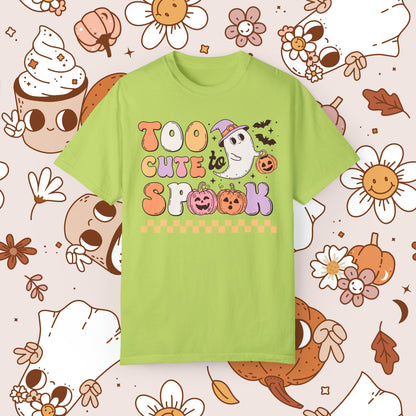 Too Cute to Spook Retro Groovy Halloween Unisex Garment-Dyed T-shirt Gifts for Him Gifts for Her