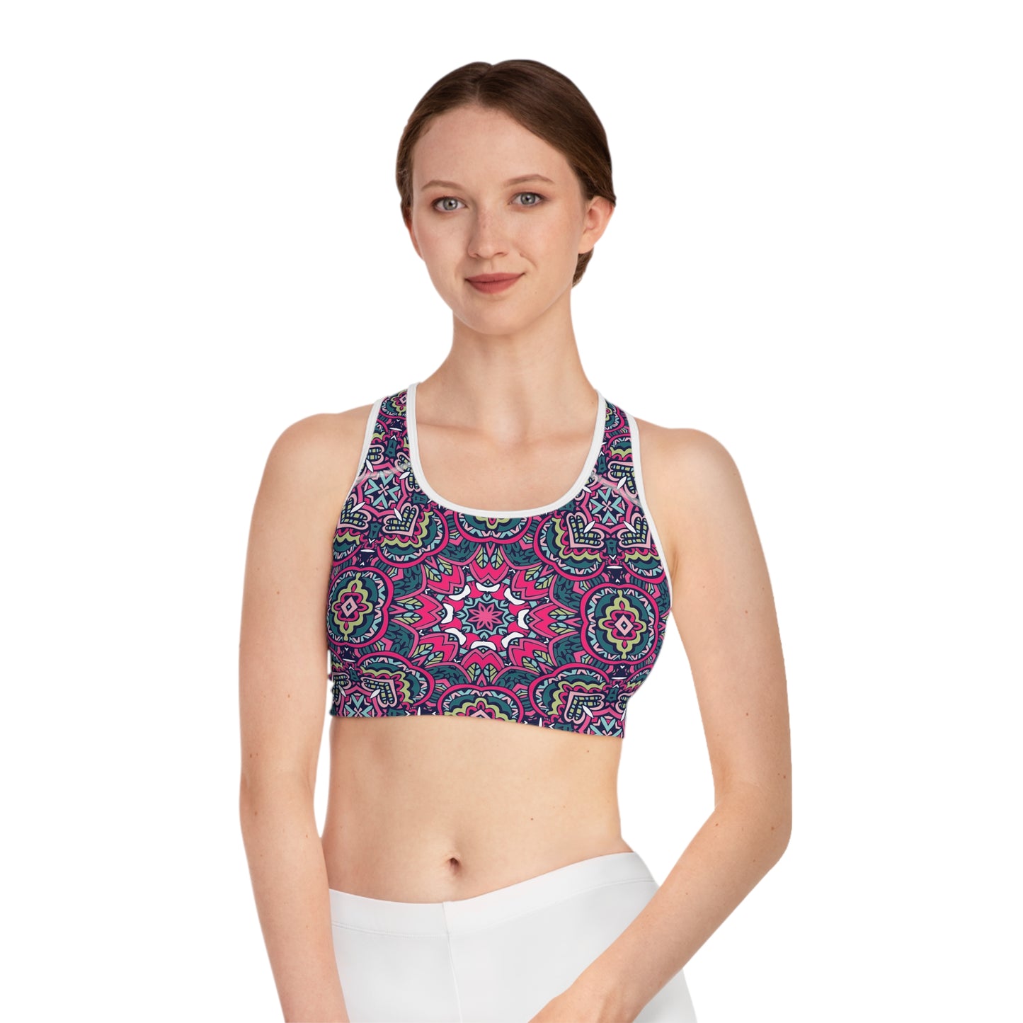 Purple Pink Boho Chic Women's Sports Bra Sports Bra (AOP)