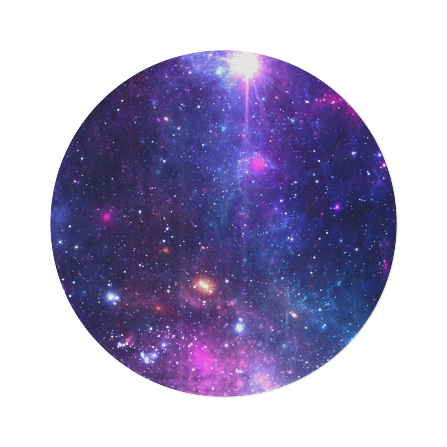 Purple Beyond the Stars Outer Space Out of this World Round Rug