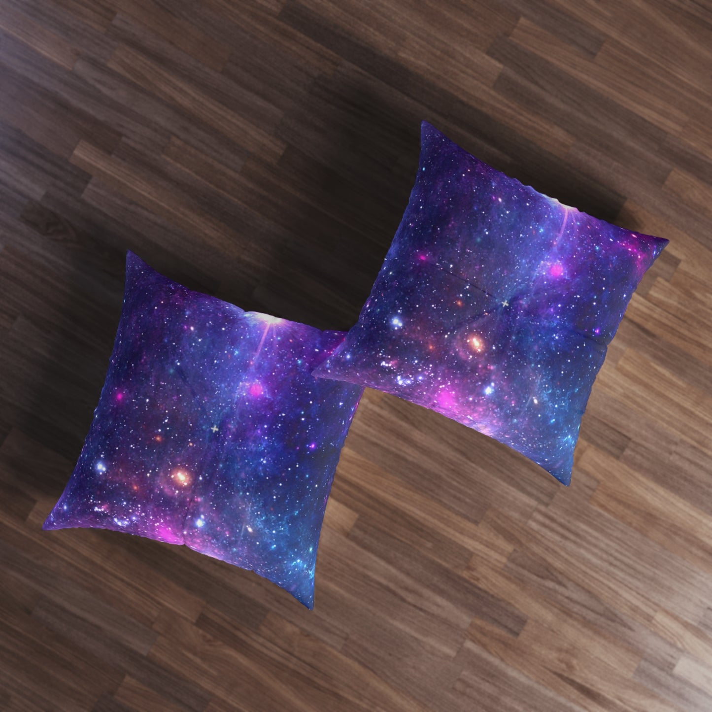 Purple Beyond the Stars Outer Space Out of this World Tufted Floor Pillow, Square