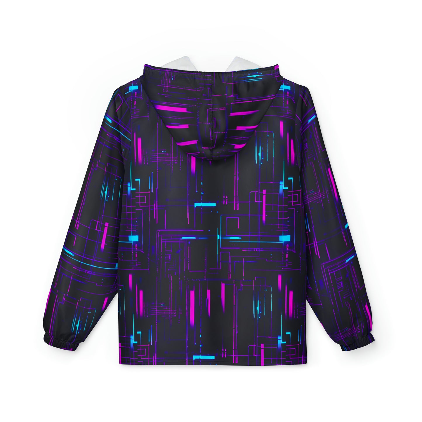 Neon Circuit Board Windbreaker Jacket (AOP)