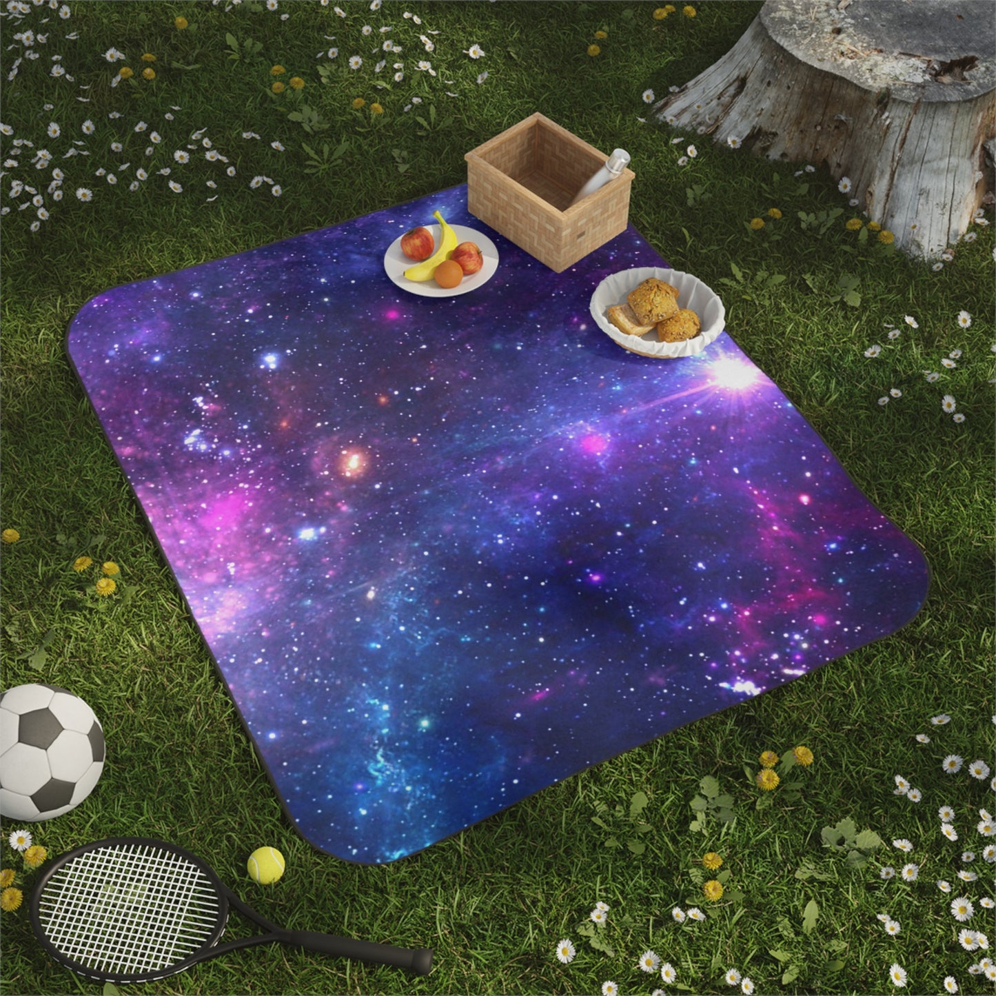 Purple Beyond the Stars Outer Space Out of this World  Picnic Blanket