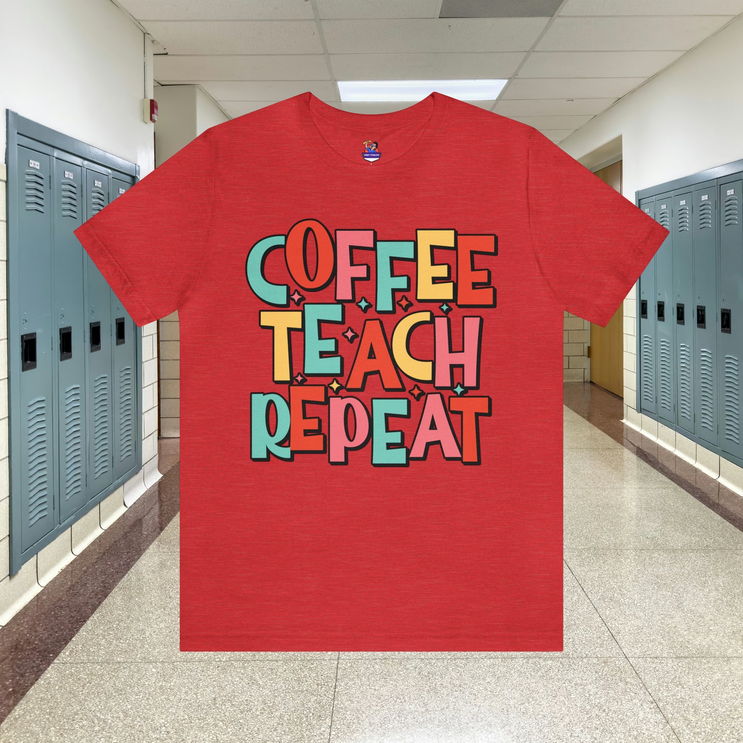 Coffee Teach Repeat Unisex Jersey Short Sleeve Tee