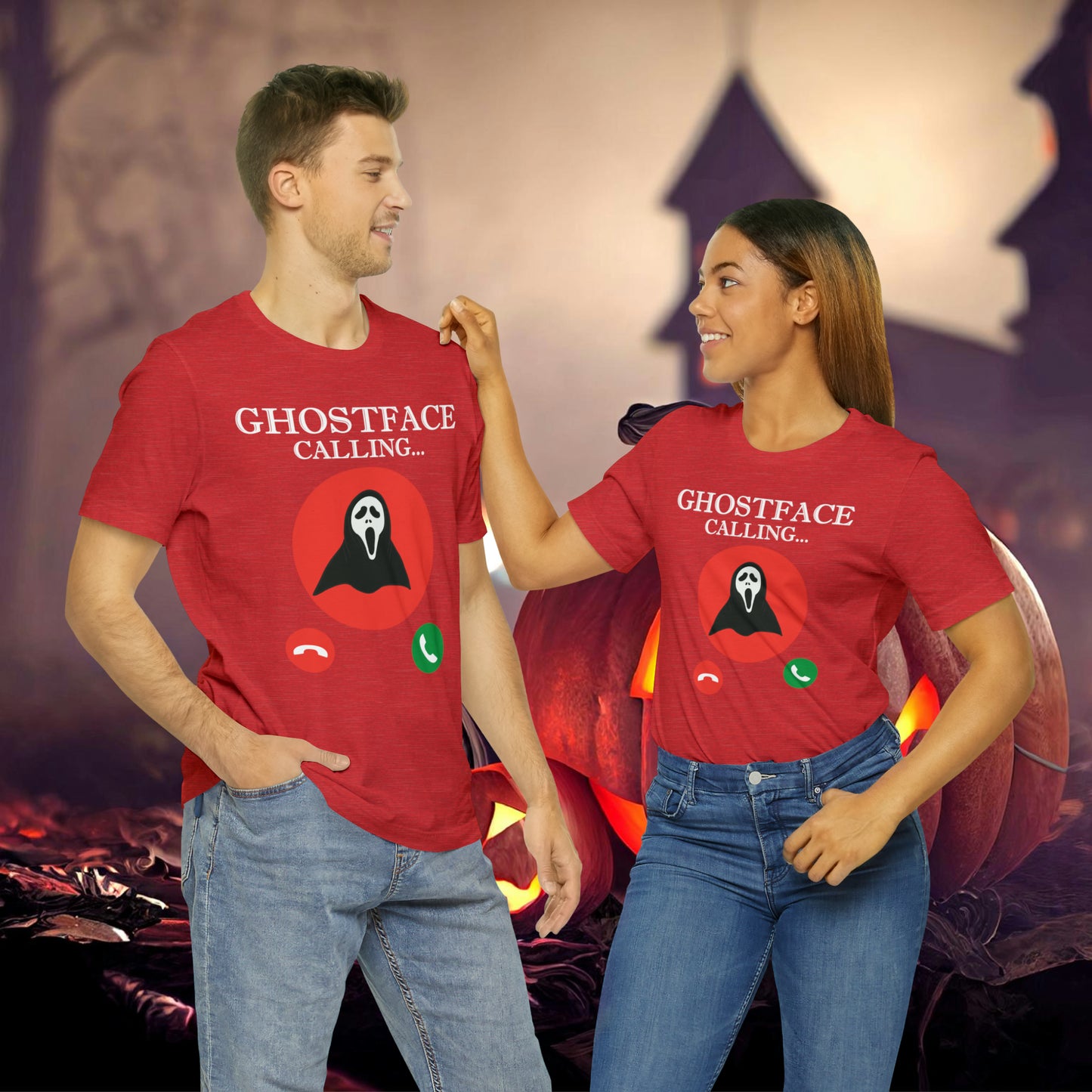 Ghost Face is Calling Halloween Unisex Jersey Short Sleeve Tee Gifts For her Gifts for Him