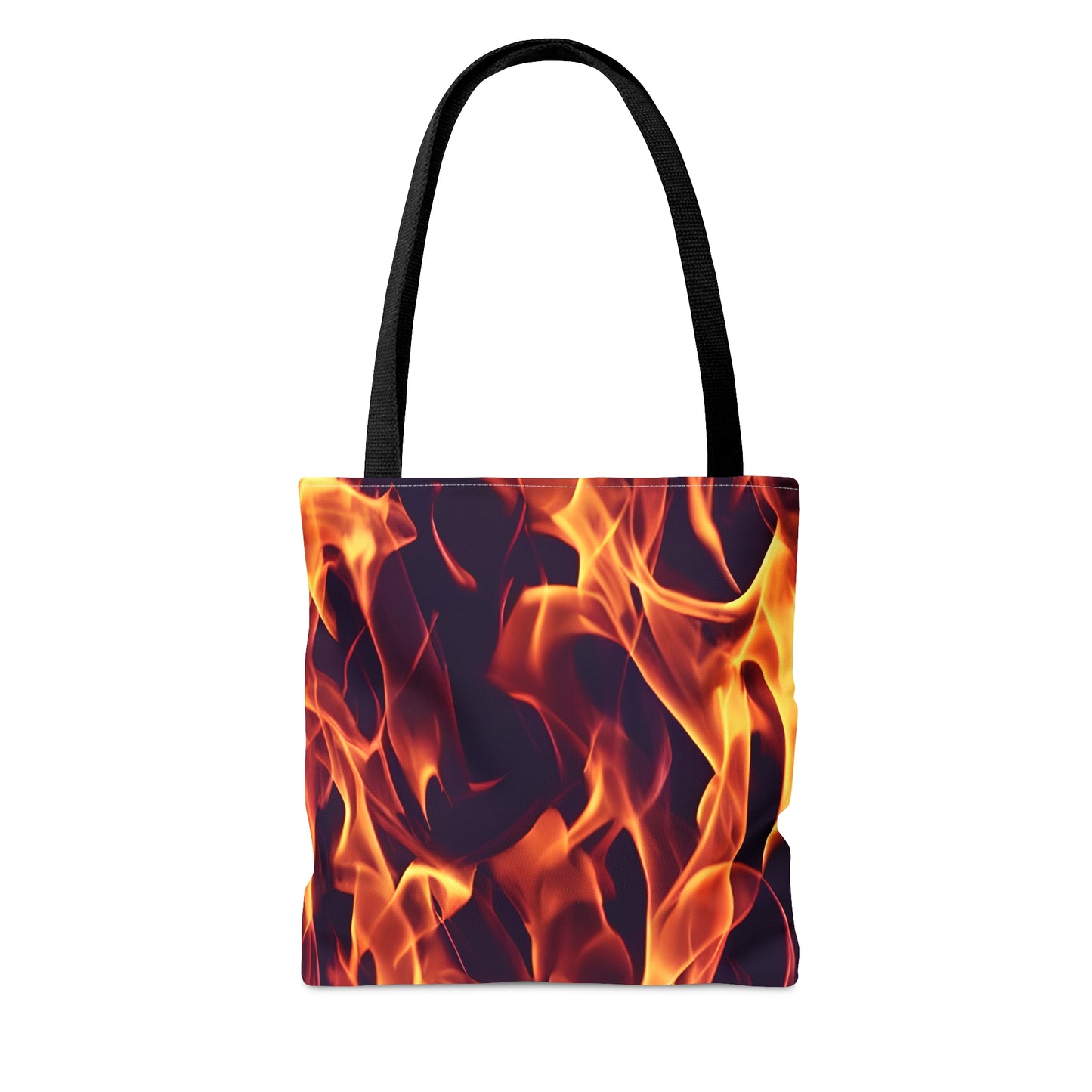 Flames Unleashed: Realistic All Over Print Tote Bag