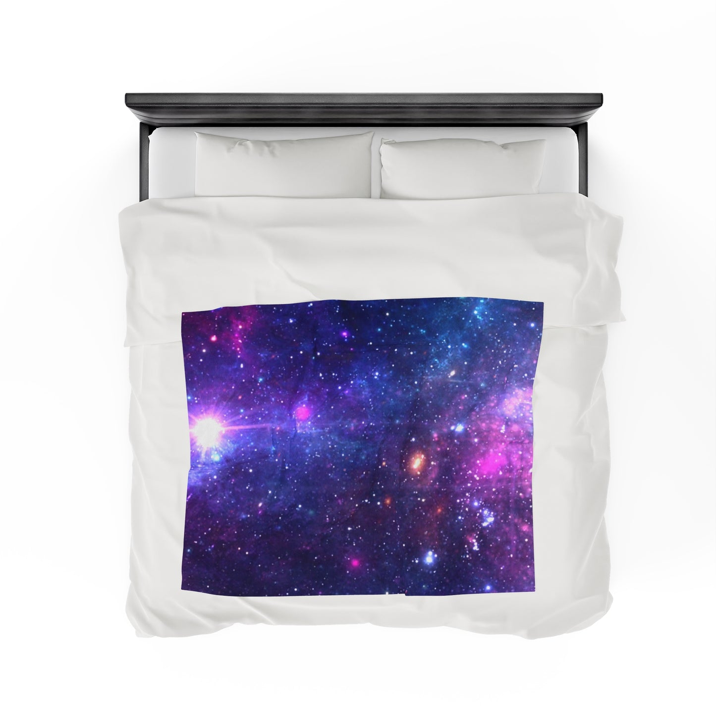 Purple Beyond the Stars Outer Space Out of this World Velveteen Plush Blanket