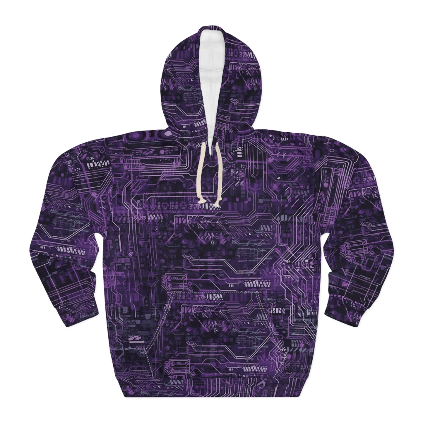 CyberPunk Cybernetic Skull breaking through a Unisex Pullover Hoodie (AOP) Gifts for Her Gifts for Him