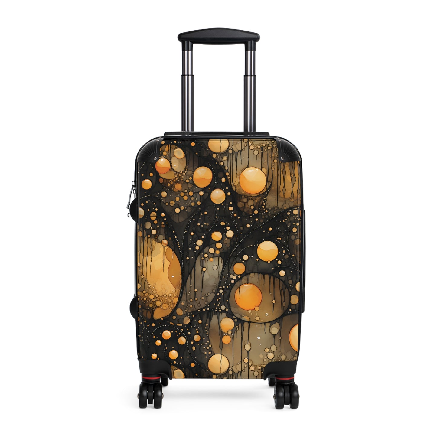 Halloween Yellow Orange Floating Blobs and Dark Suitcase