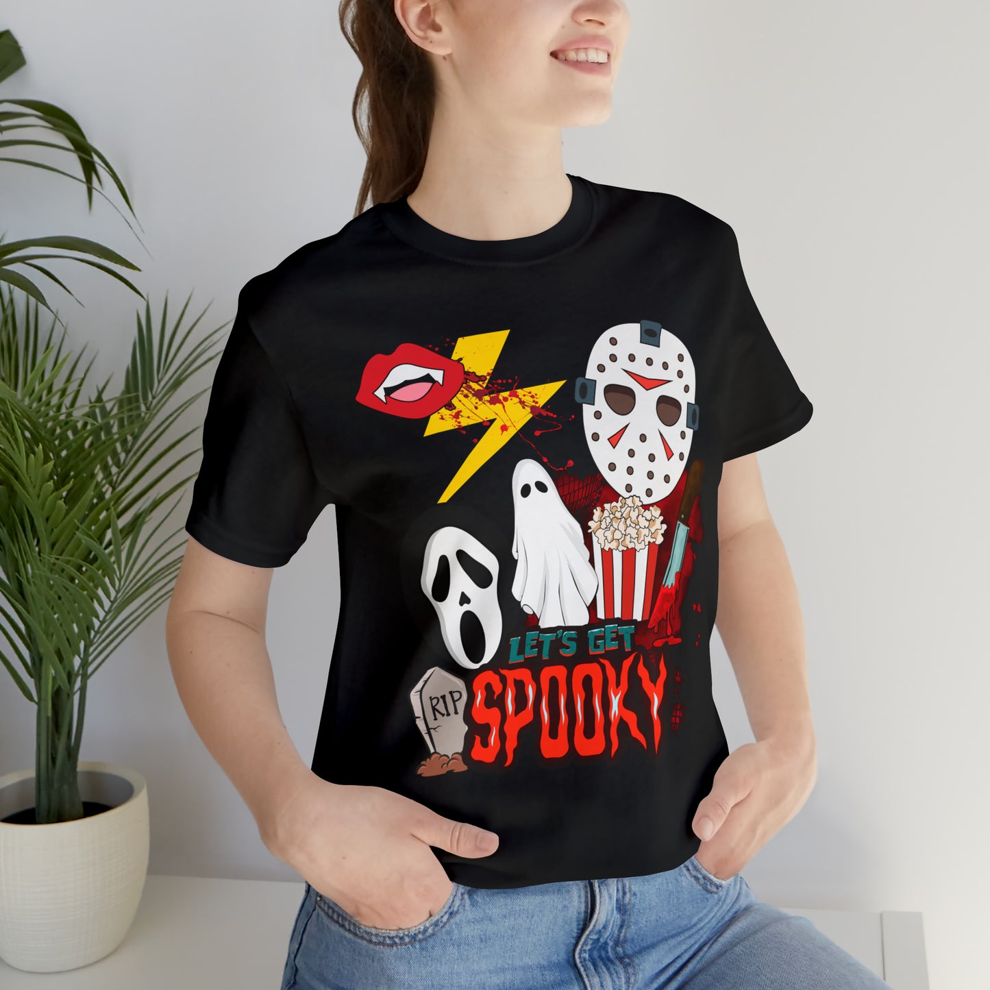 Lets Get Spooky Halloween Mashup Unisex Jersey Short Sleeve Tee Gifts for Her