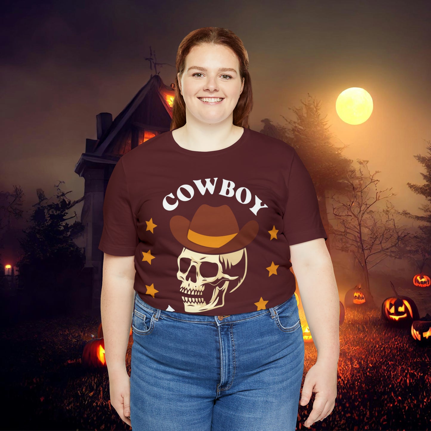 Cowboy Killer Retro Halloween Unisex Jersey Short Sleeve Tee Gifts for Him Gifts for Her