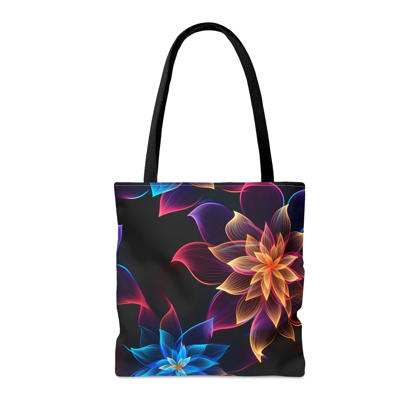 Vibrant Elegance: Neon Floral All Over Print Tote Bag