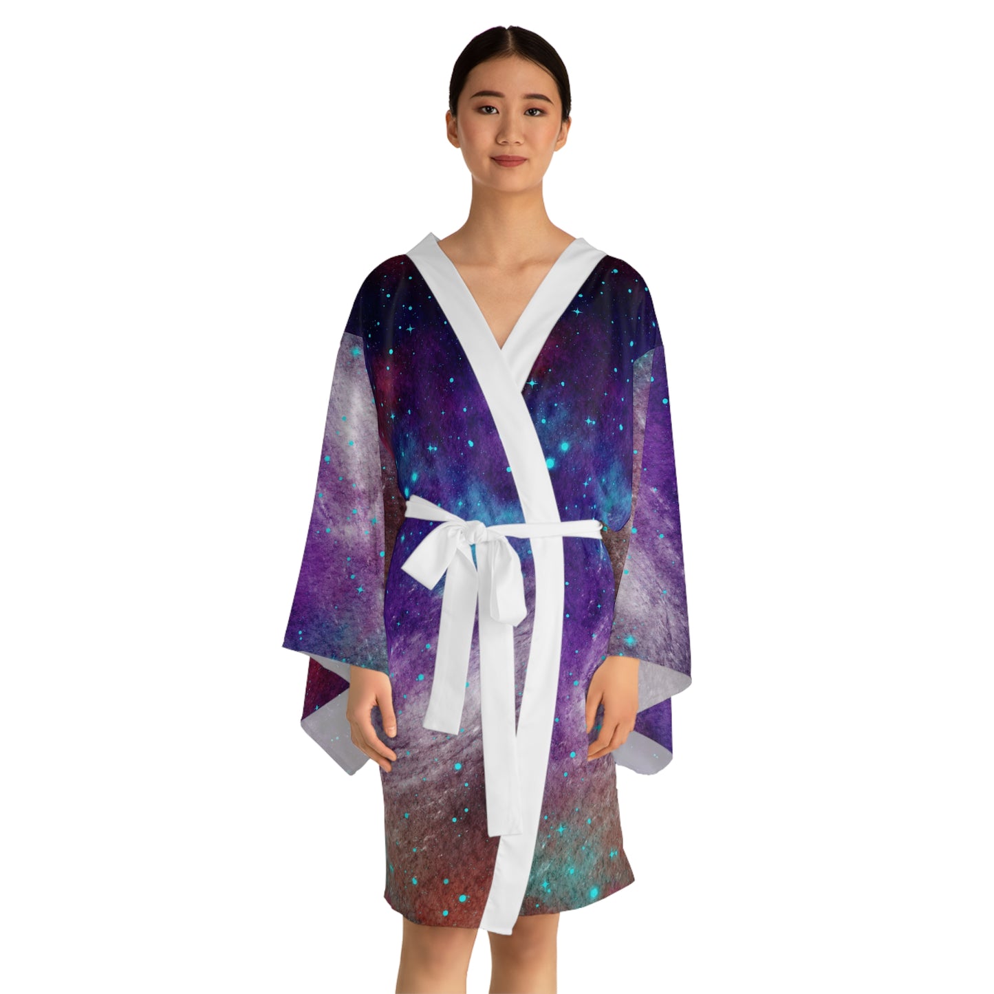 Outer Space Out of this World Long Sleeve Kimono Robe (AOP)