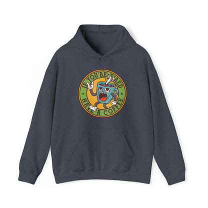 DirkyThreadz Coffee Lover's Hoodie - Playful Cartoon Design for Caffeine Enthusiasts"