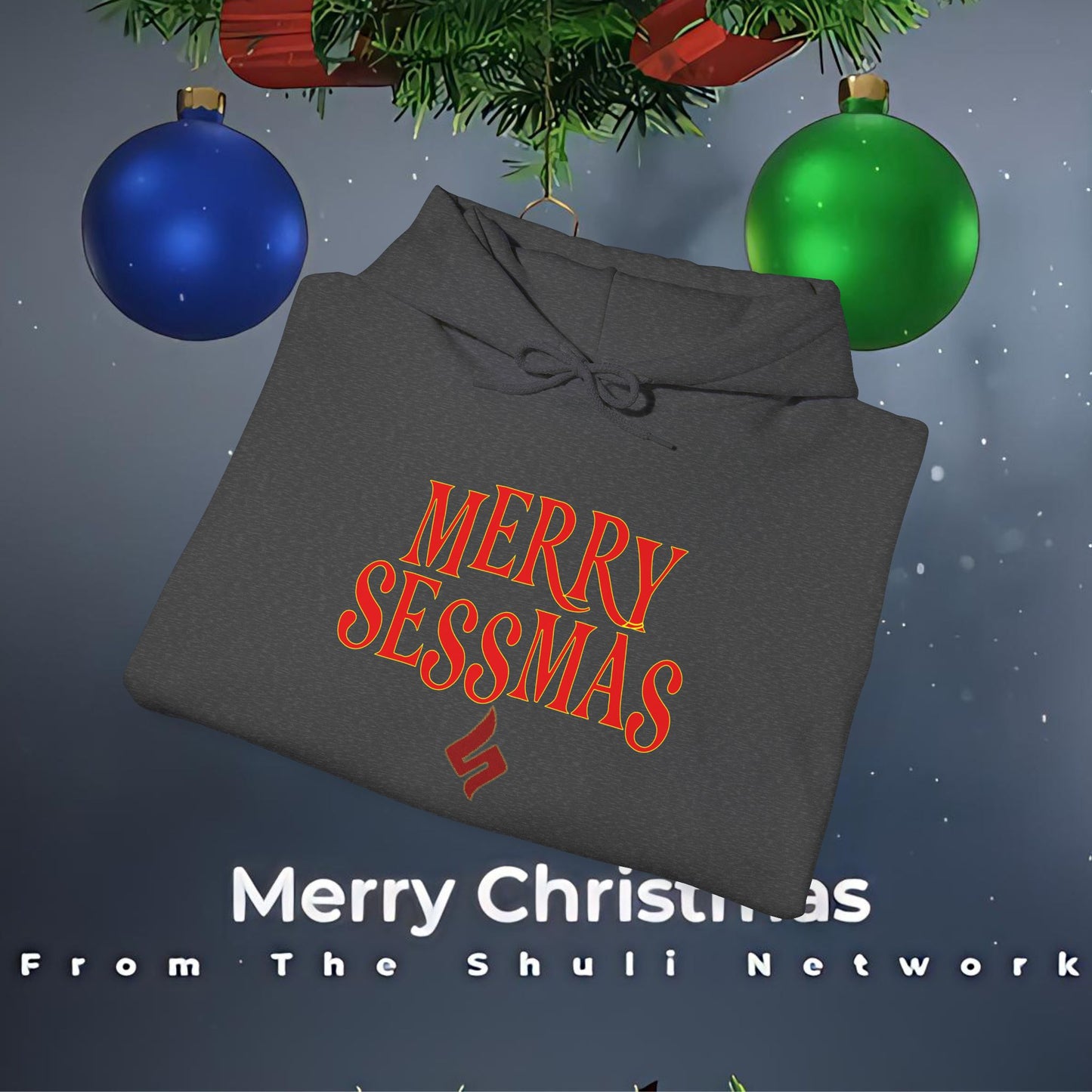 Merry Sessmas Hoodie – Festive "Skol" Holiday Graphic Sweatshirt