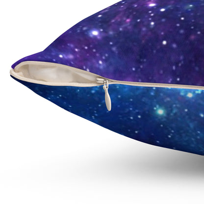 Purple Beyond the Stars Outer Space Out of this World Spun Polyester Square Pillow