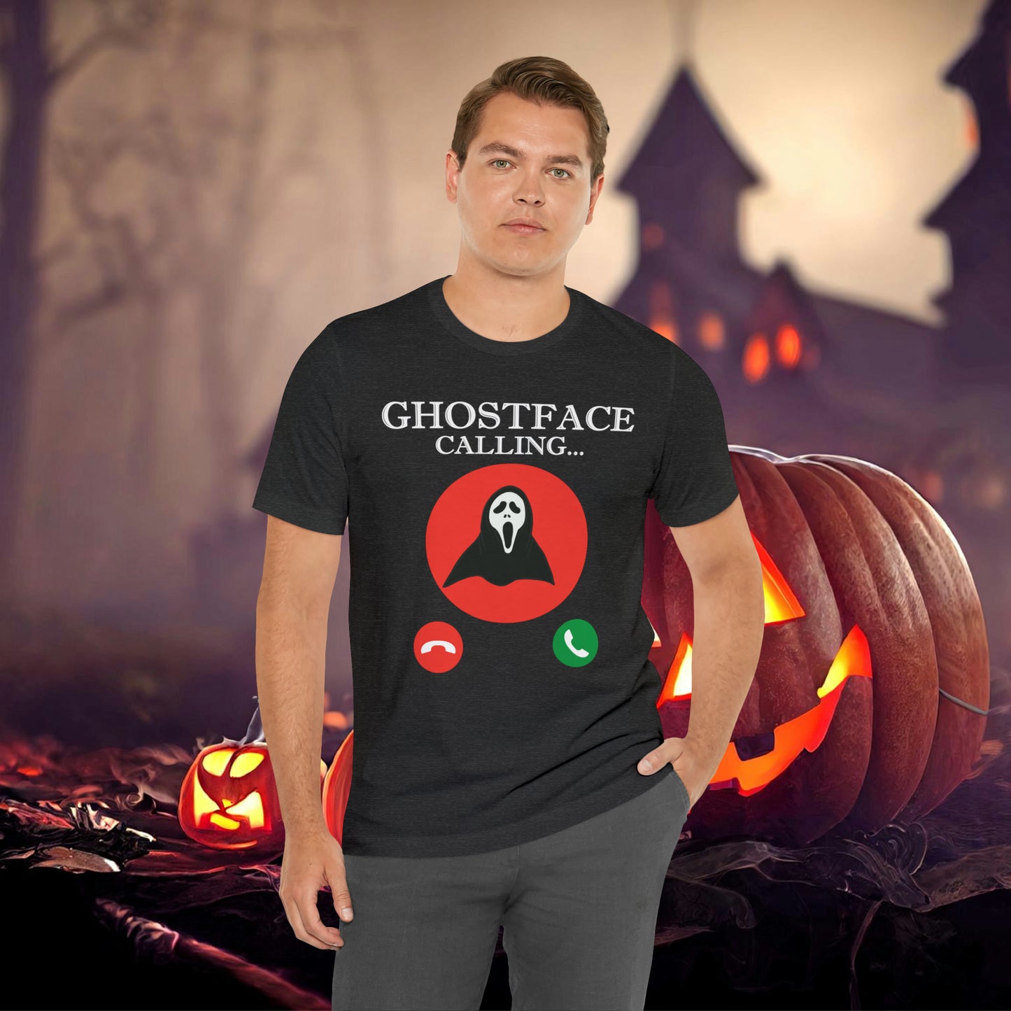 Ghost Face is Calling Halloween Unisex Jersey Short Sleeve Tee Gifts For her Gifts for Him