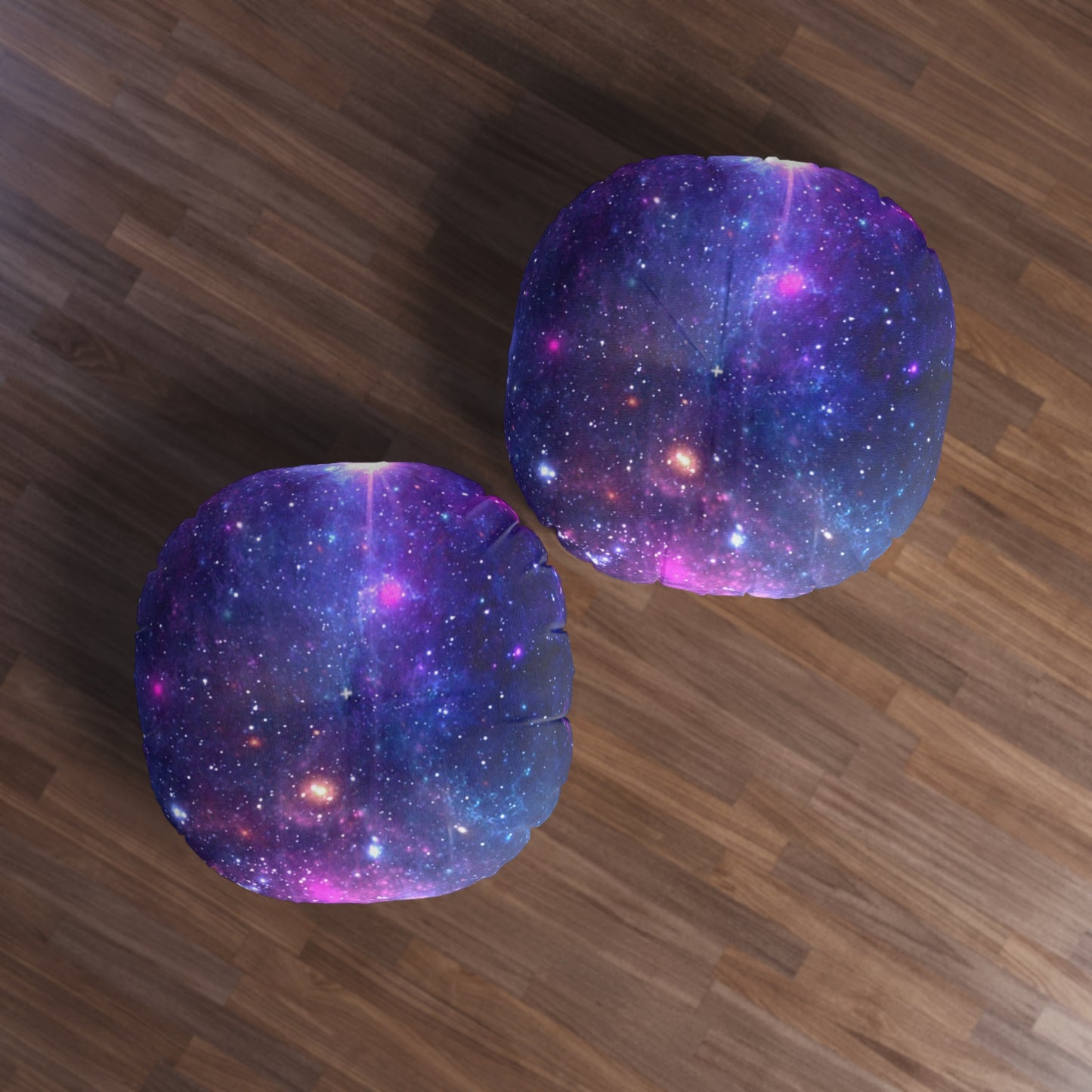 Purple Beyond the Stars Outer Space Out of this World Tufted Floor Pillow, Round