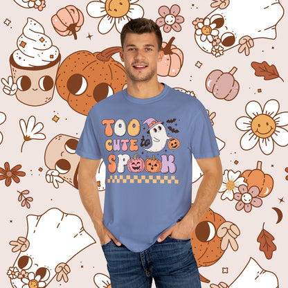 Too Cute to Spook Retro Groovy Halloween Unisex Garment-Dyed T-shirt Gifts for Him Gifts for Her