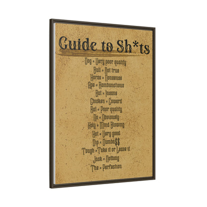 Guide to Sh*ts Framed Wall Art Print, Humorous Decor, Office Wall Art, Gift for Friends, Humor, Unique Housewarming Gift