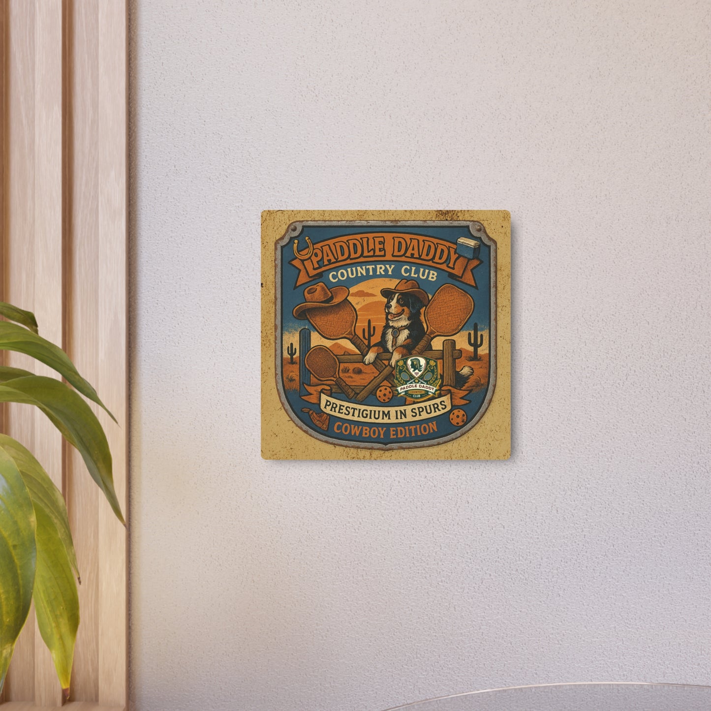 Cowboy Edition Metal Sign  Paddle Daddy Country Club Western Decor, Funny Ranch Wall Art, Chloe Dog Desert Badge