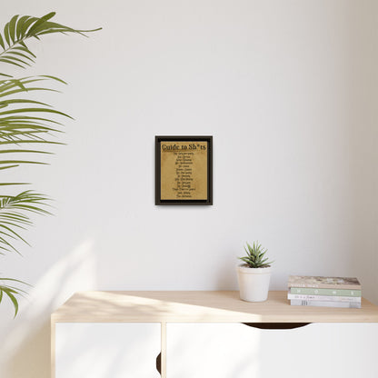 Guide to Sh*ts Framed Wall Art Print, Humorous Decor, Office Wall Art, Gift for Friends, Humor, Unique Housewarming Gift