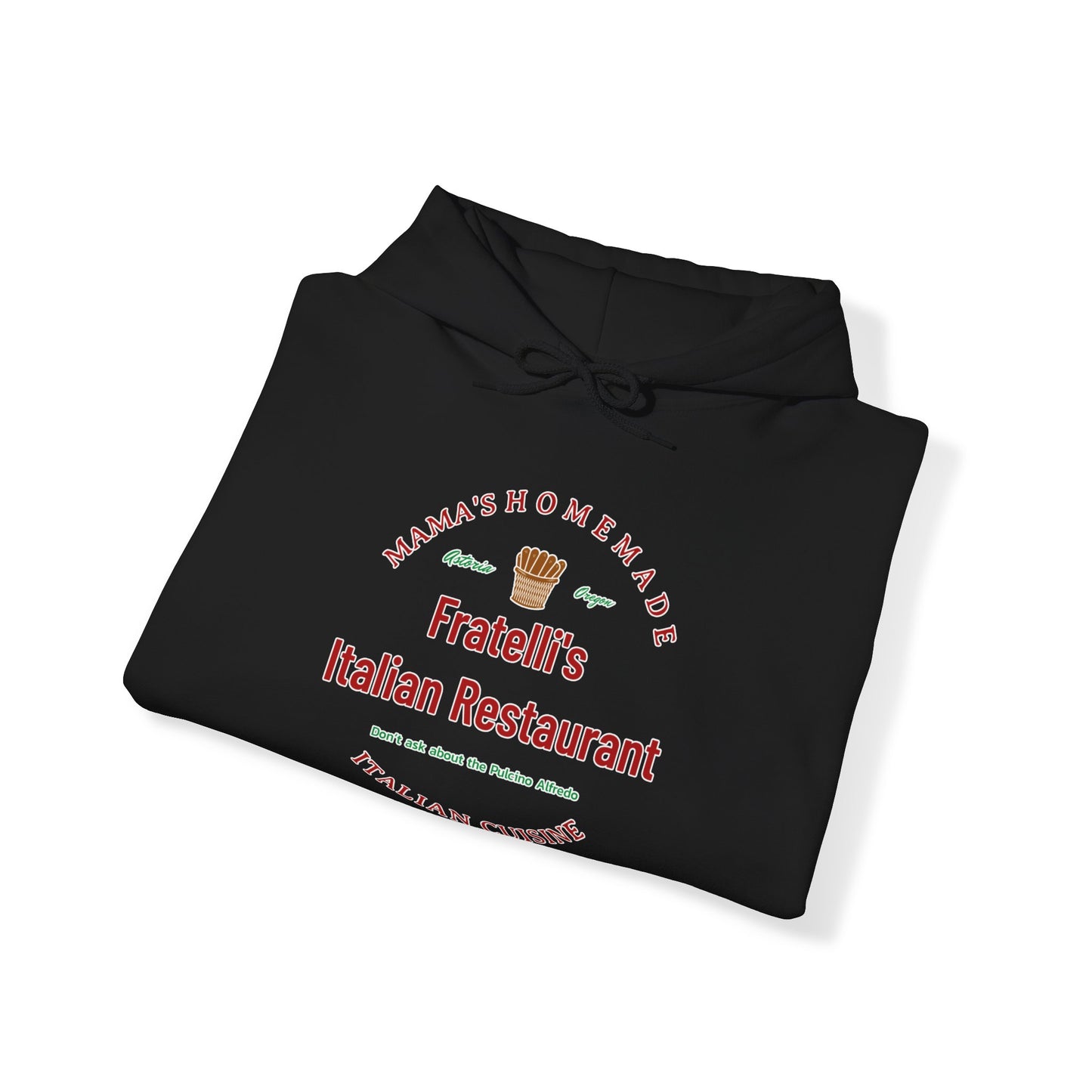 Fratelli's Italian Restaurant Unisex Heavy Blend™ Hooded Sweatshirt Fratelli's Goonies, Quest Attire, Fashion Comedy, Pirate's Pasta-Lover