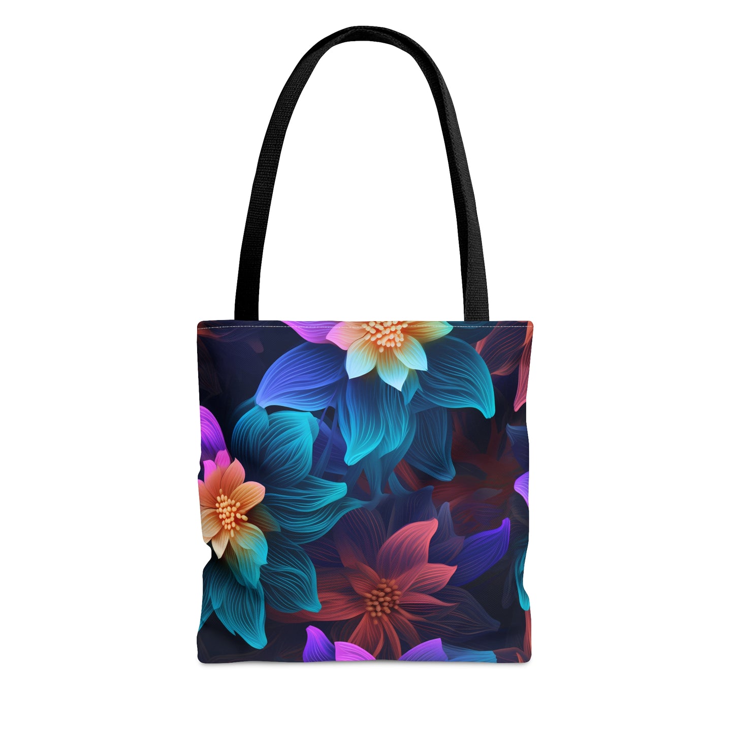 Neon Bloom Extravaganza All Over Print Tote Bag