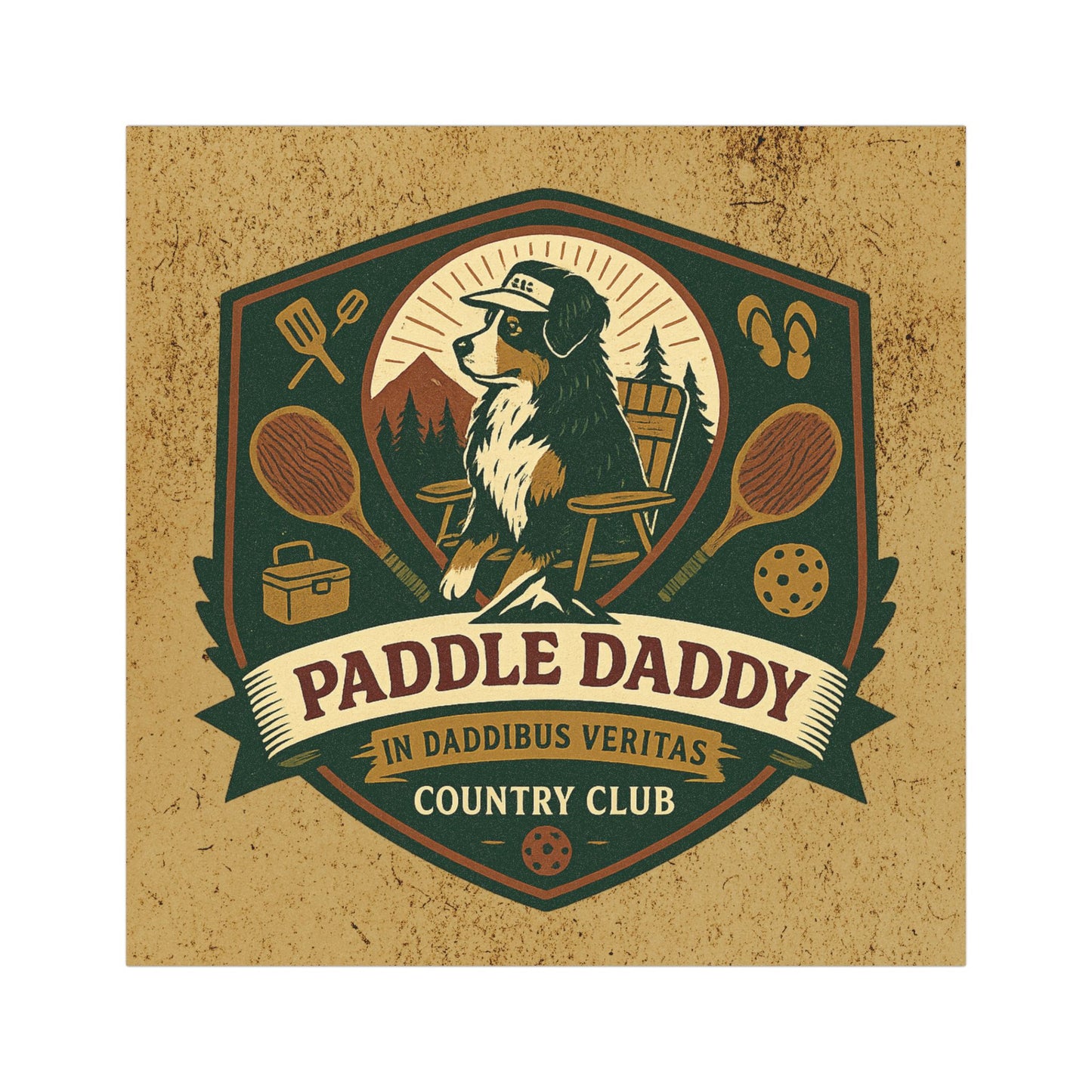 Paddle Daddy Country Club Car Magnet Chloe Dog Cowboy Edition, Funny Western Auto Decor, 5x5 Magnet for Trucks & SUVs