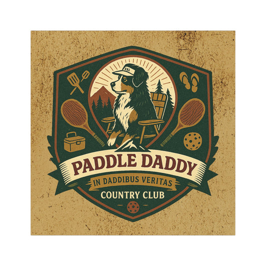 Paddle Daddy Country Club Car Magnet Chloe Dog Cowboy Edition, Funny Western Auto Decor, 5x5 Magnet for Trucks & SUVs