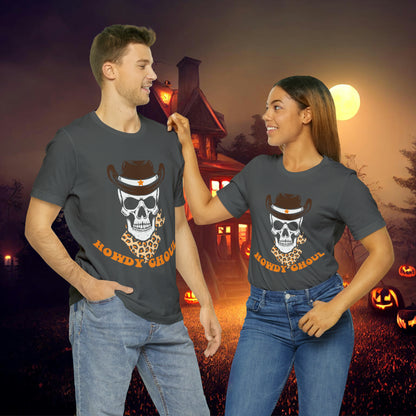 Howdy Ghoul Skeleton Sheriff Retro Halloween Unisex Jersey Short Sleeve Tee Gifts for her