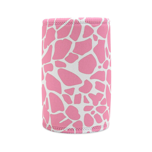 Pink Giraffe Print Stubby Cooler