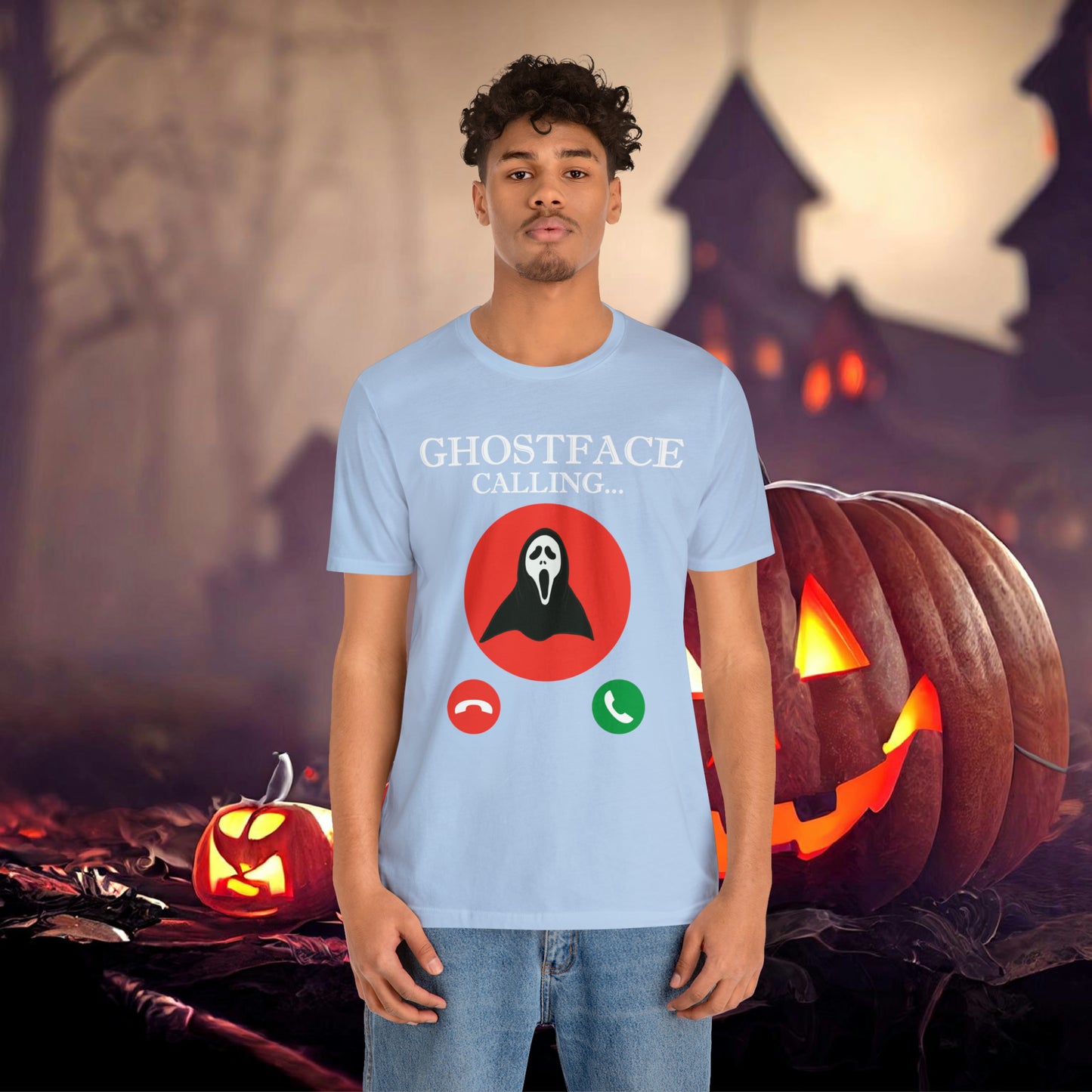 Ghost Face is Calling Halloween Unisex Jersey Short Sleeve Tee Gifts For her Gifts for Him