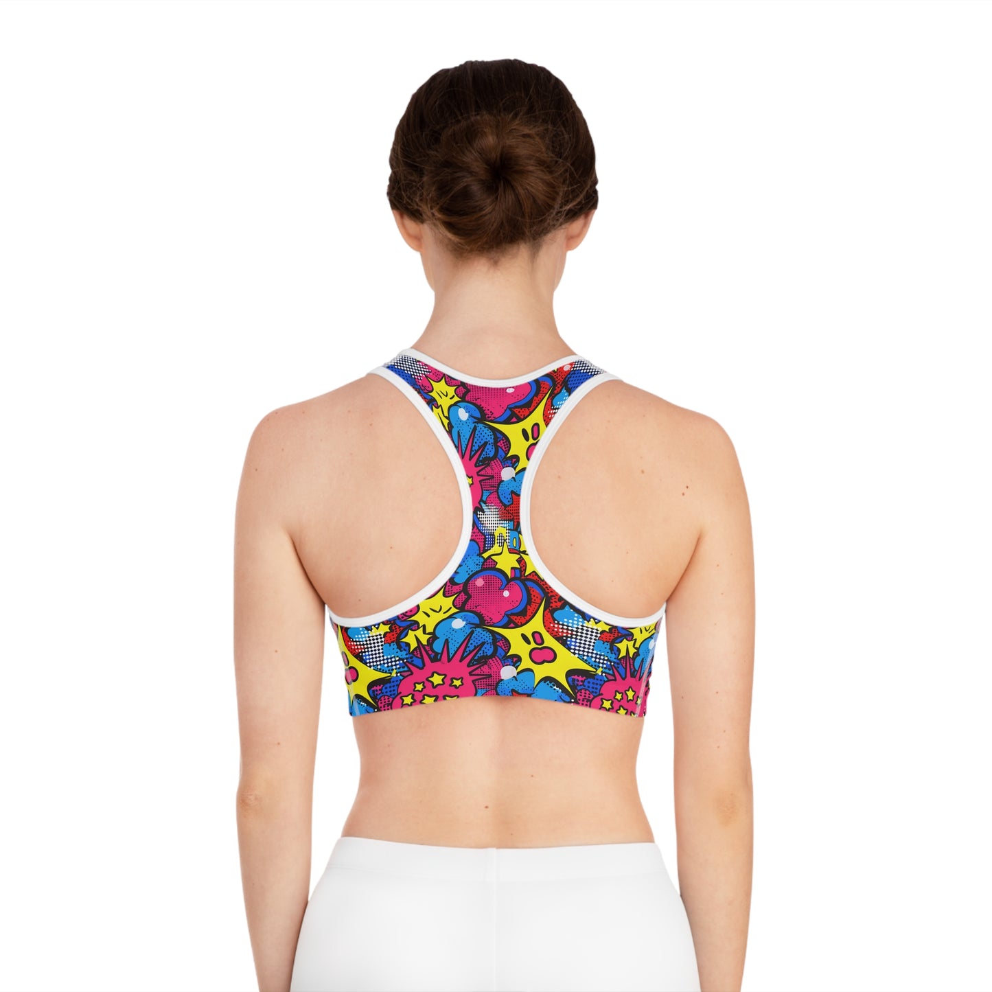 Vibrant Abstract Pop Art Women's Sports Bra (AOP)