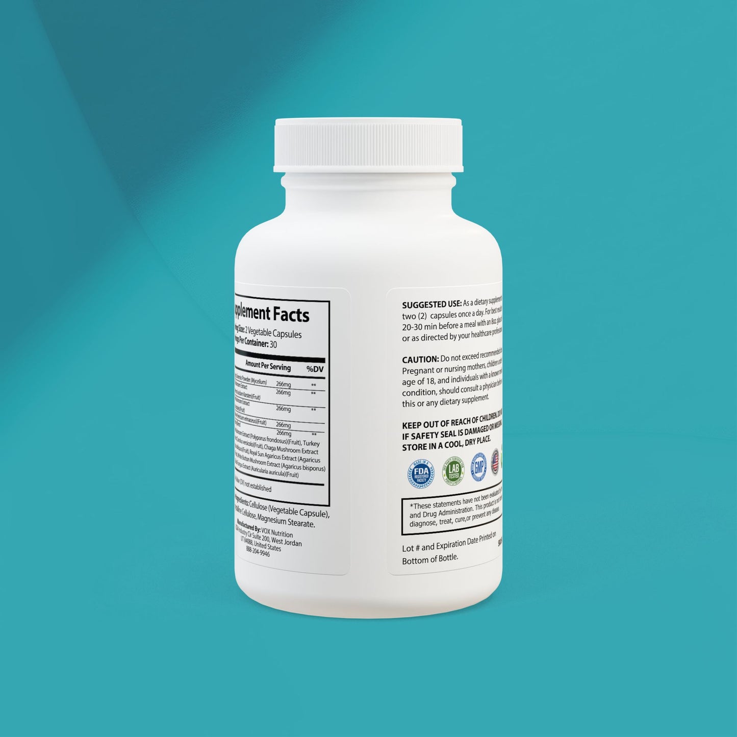 DirkX Mushroom Blend Capsules: Elevate Your Mind, Strengthen Your Body! (60 Capsules)