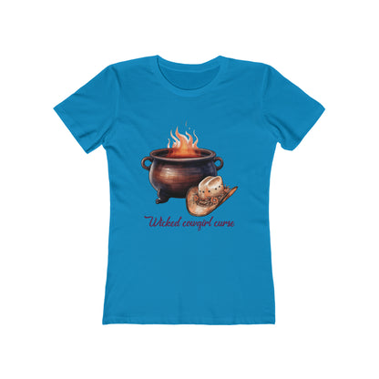 Wicked Cowgirl Curse Western Halloween Women's The Boyfriend Tee