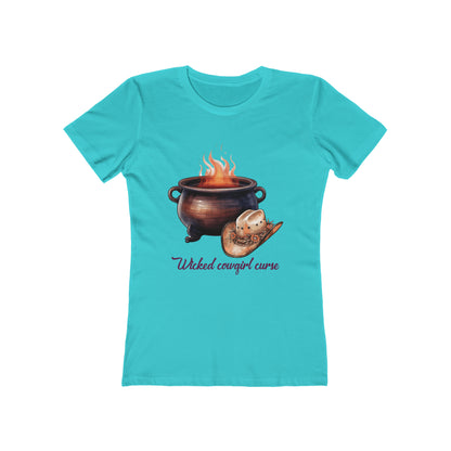 Wicked Cowgirl Curse Western Halloween Women's The Boyfriend Tee