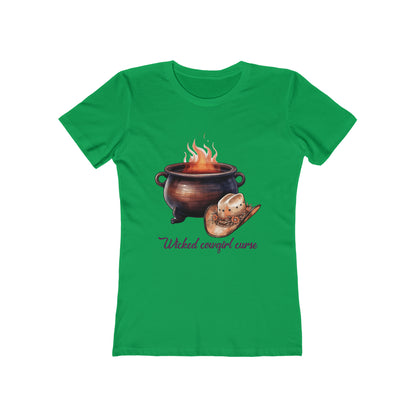 Wicked Cowgirl Curse Western Halloween Women's The Boyfriend Tee