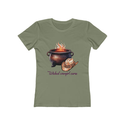 Wicked Cowgirl Curse Western Halloween Women's The Boyfriend Tee