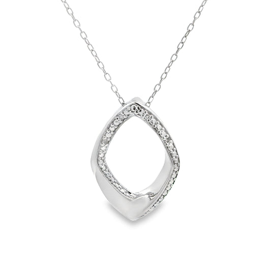 Genuine .02ct Diamond Fashion Pendants Sterling Silver