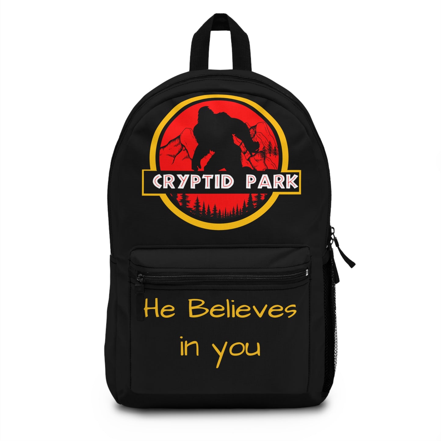 Cryptid Park BigFoot "He Believes in You" Back to School Backpack