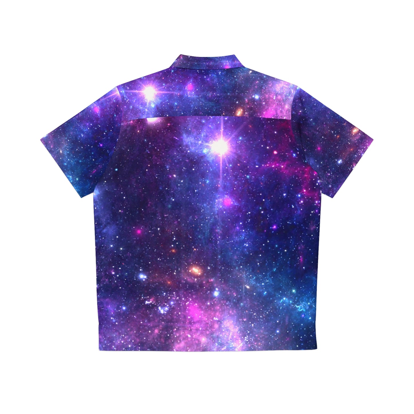 Purple Beyond the Stars Outer Space Out of this World  Men's Hawaiian Shirt (AOP)