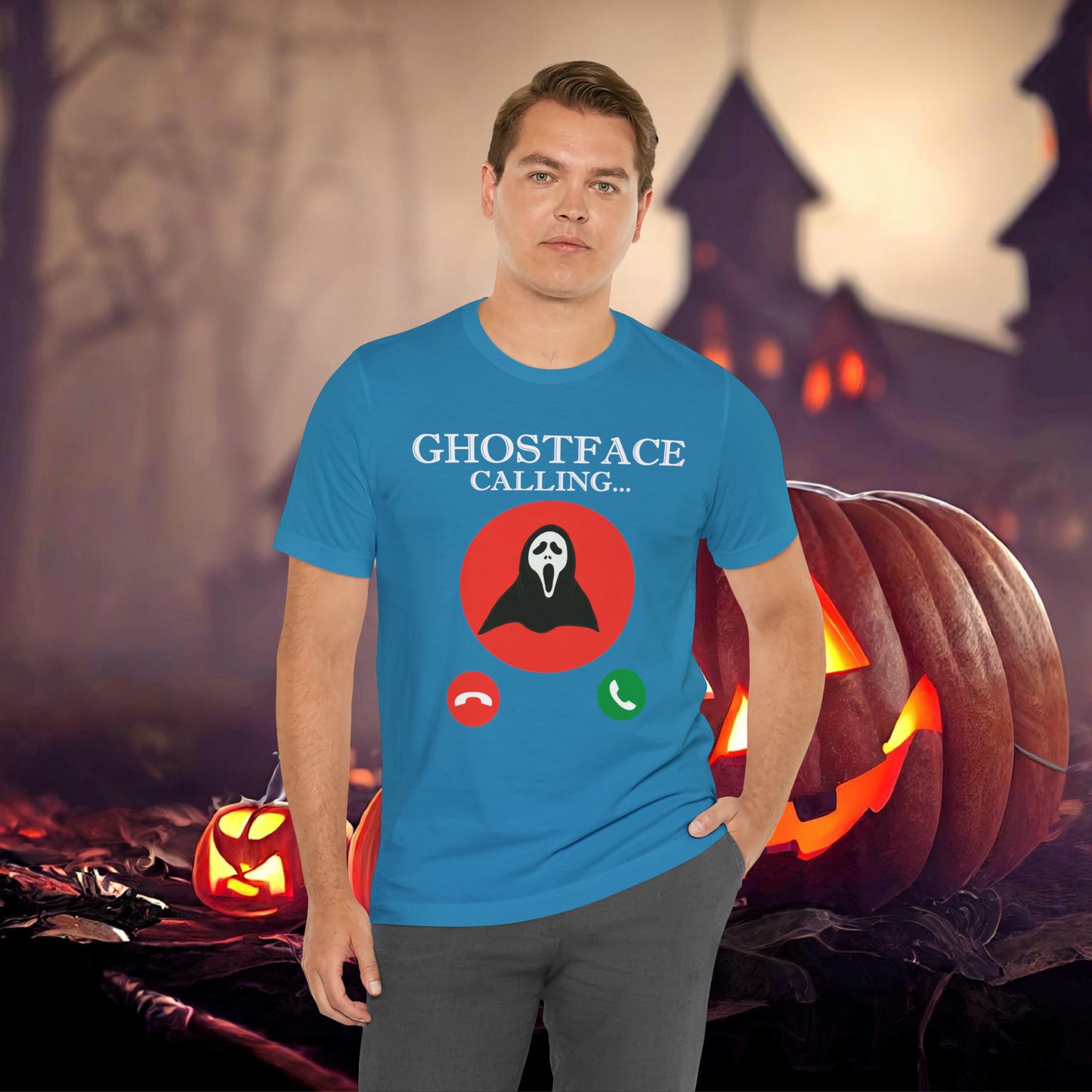 Ghost Face is Calling Halloween Unisex Jersey Short Sleeve Tee Gifts For her Gifts for Him