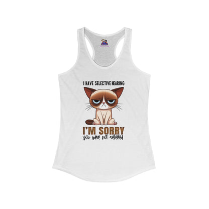 Selective Purrception: The Cat's Choice Women's Ideal Racerback Tank