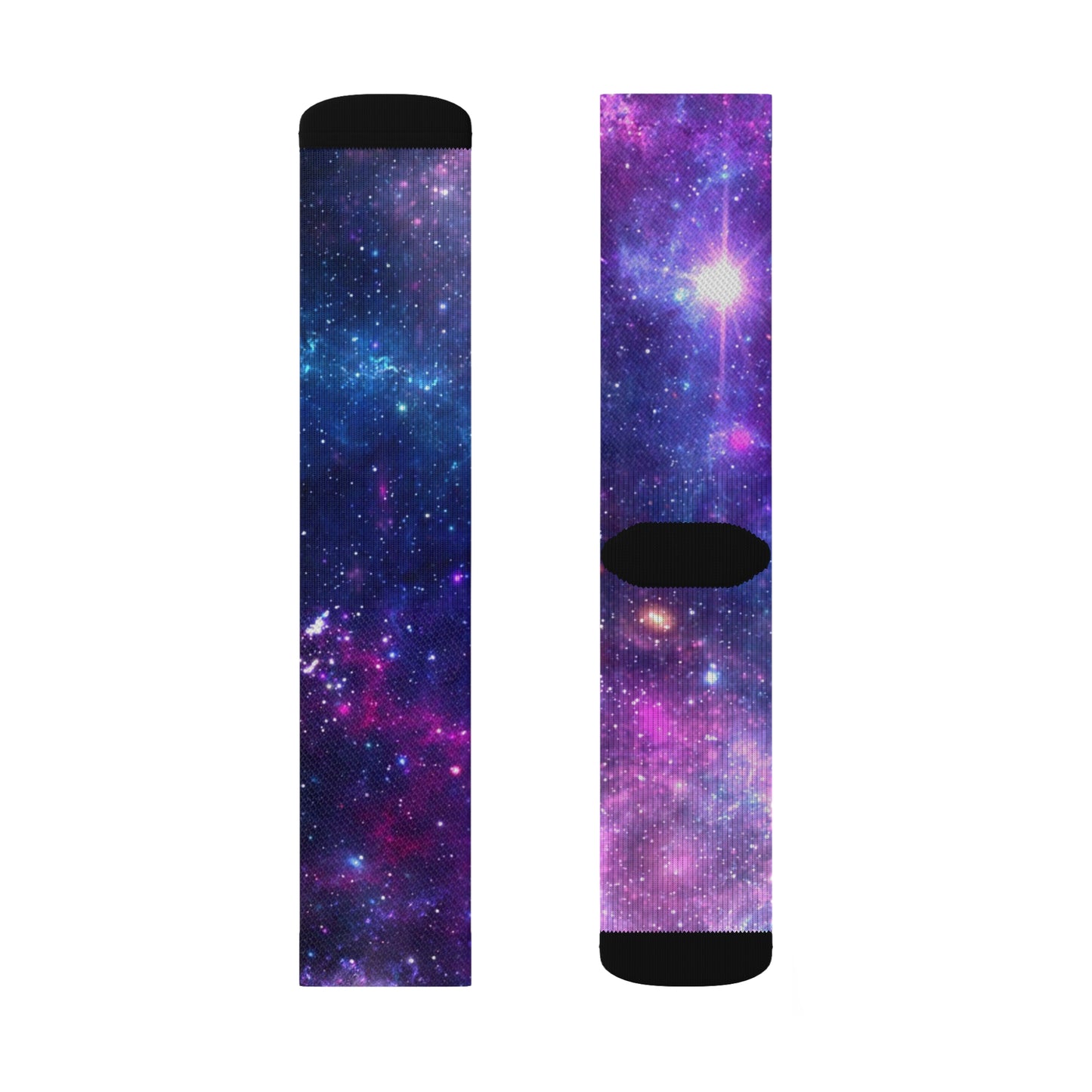 Purple Beyond the Stars Outer Space Out of this World Sublimation Socks