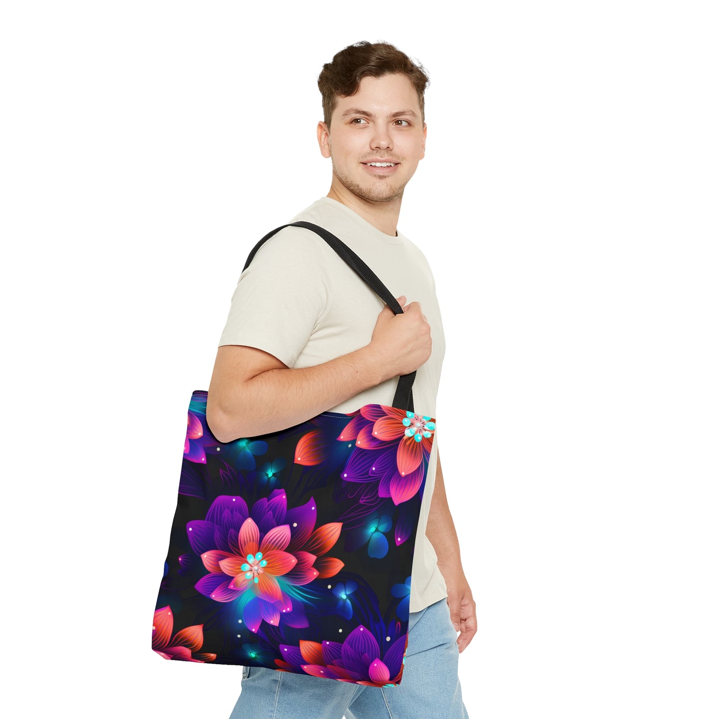 Vibrant Blooms All Over Print Tote Bag